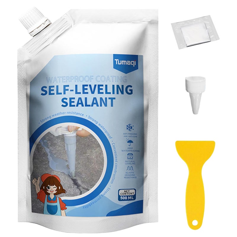 Compensai Concrete Caulking Adhesive,Self Leveling Concrete Crack Filler,Self Leveling Sealant,Heavy Duty Crack Filler for Driveway,Quick Drying Sealant for Professionals(Grey/1Pcs) - Image 1